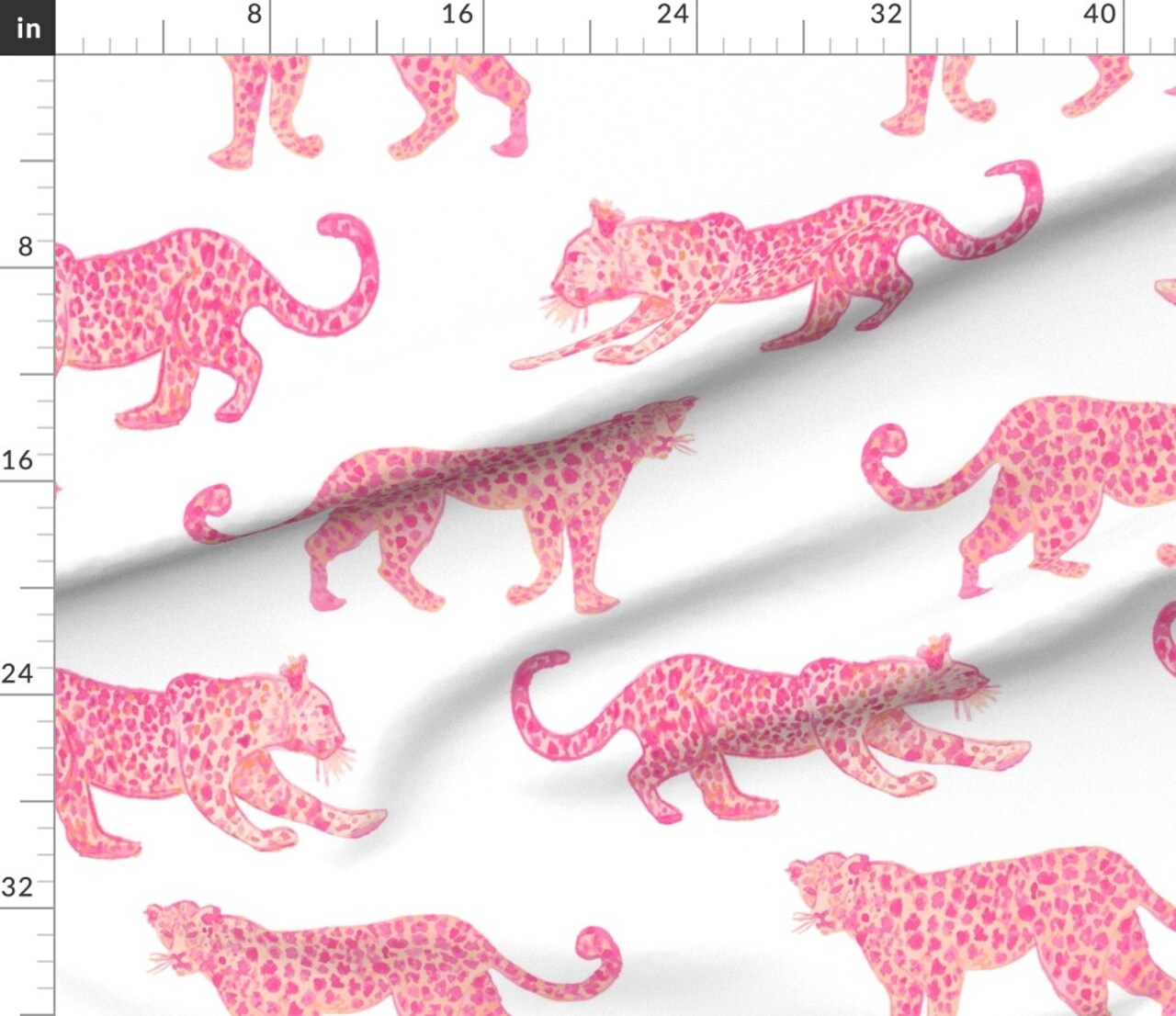 Various Fabrics by the Yard or Fat Quarter Leopard Jungle Animal Print Eclectic Exotic Pink Orange Jumbo Custom Printed Fabric by Spoonflower